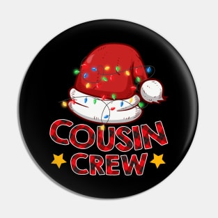 Plaid Cousin Crew santa hat Light Tree Funny Christmas Gift Pin