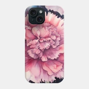 Pink Carnation Watercolor Pattern Phone Case