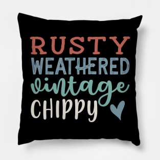 Rusty Weathered Vintage Chippy Antique Thrifting Cute Pillow