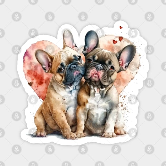 French Bulldogs in Love Magnet by ALL STAR VIRTUAL POP-UP STUDIO