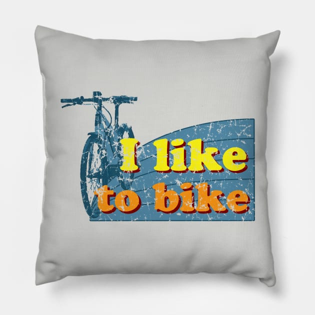 I like to bike Pillow by timlewis