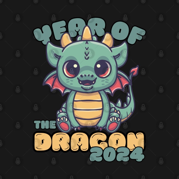 Year Of The Dragon Kawaii by Janickek Design