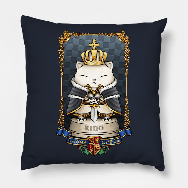 Medieval Chess Cat King Pillow by Takeda_Art