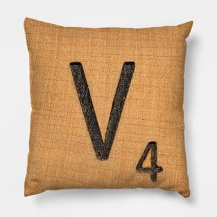 Scrabble Tile 'V' Pillow