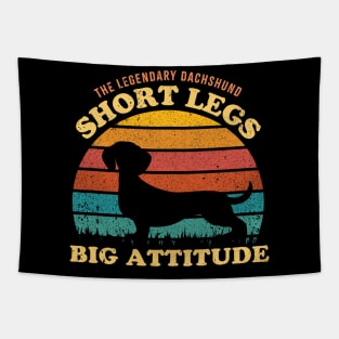 dachshund lovers short legs big attitude - retro Tapestry