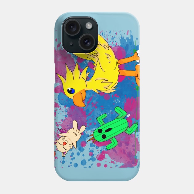 Final Pets (chocobo, moogle, cactuar) Phone Case by juttatis