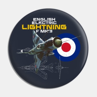 British English Electric Lightning F Mk 3 (dark) Pin