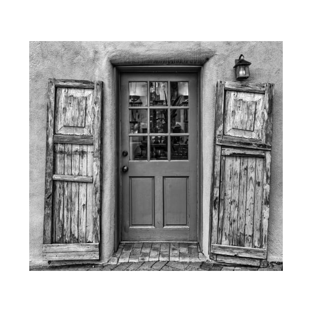 Santa Fe Turquois Door B+W by jforno