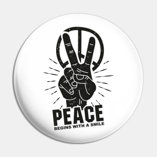 'Peace Begins With a Smile' Kindness Shirt Pin