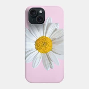 White marguerite blossom on light pink Phone Case