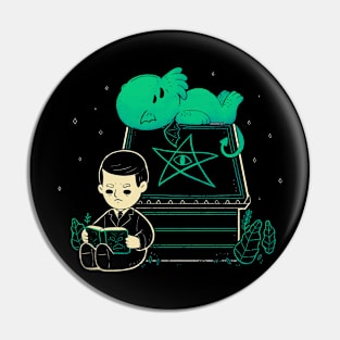 Cute Cthulhu and Lovecraft on House Pin