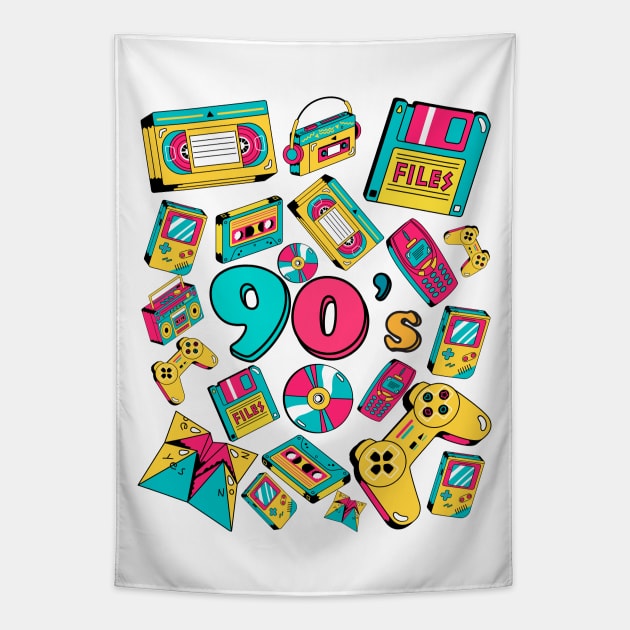 Best of 90's, cool 90's, nostalgia 90's, vintage memories, vintage stuff, 90's era, cool retro stuff Tapestry by BloomInOctober