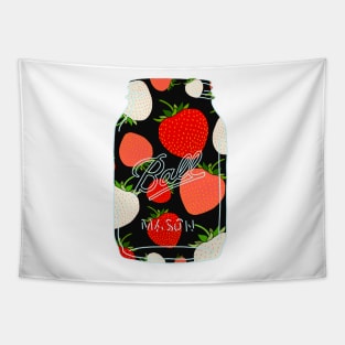 Strawberries in a Mason jar Tapestry