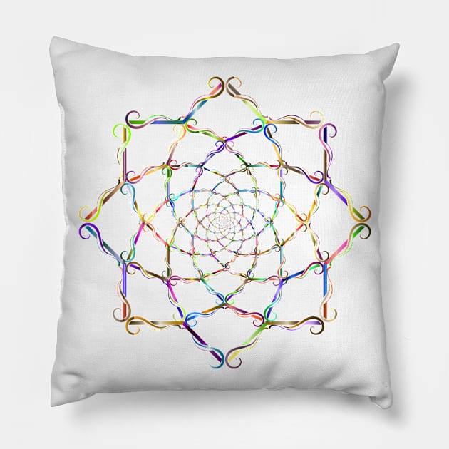 Elegant and simple prismatic colourful design 1 Pillow by Montanescu