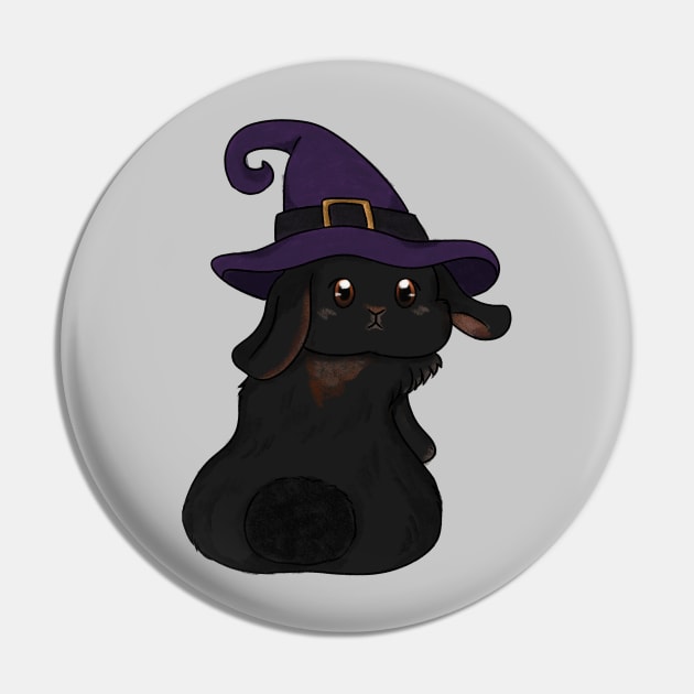 Black Rabbit Witch Left _ Bunniesmee Halloween Edition Pin by GambarGrace