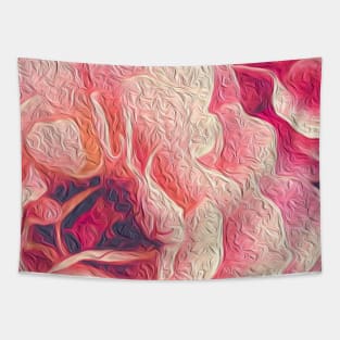 Pink Peony Flowers Light Tapestry