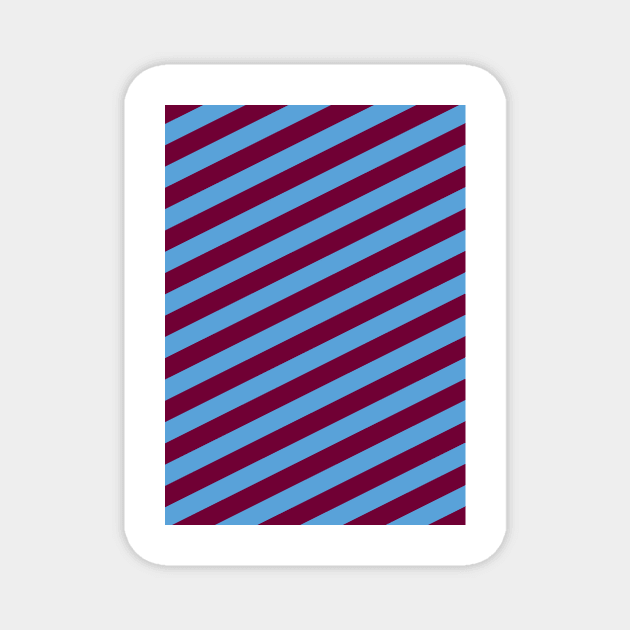 Aston Villa Claret and Blue Angled Stripes Magnet by Culture-Factory