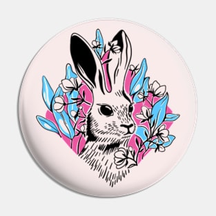 Rabbit Floral Cute Pin