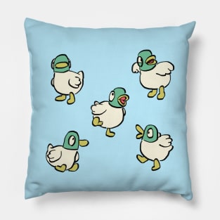 many ducks doing things / sarah and duck Pillow