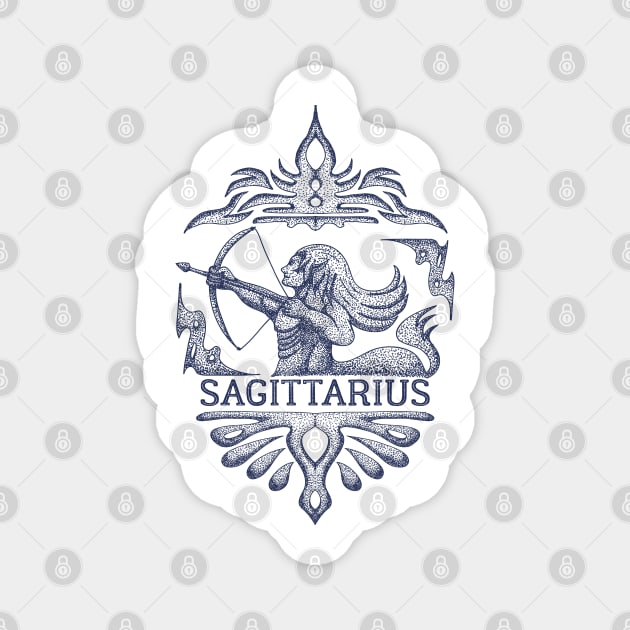 Sagittarius Zodiac Sign Vintage Magnet by AllWellia