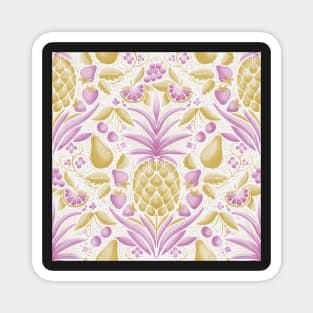 pink and yellow  summer cocktail pattern Magnet