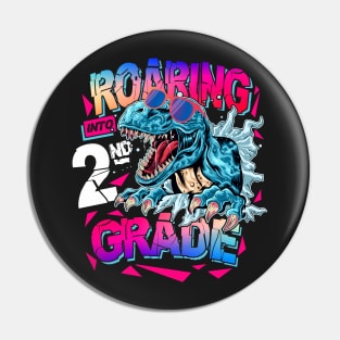 Dinosaur Roaring 2nd Grade Back To School Pin