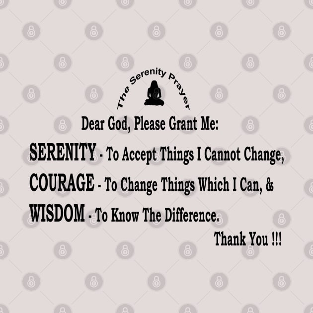 The Serenity Prayer - Wall Art with Black Font by "Ekaa Digi Arts"