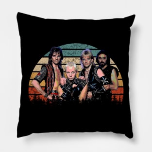 Screaming for Vengeance Style Judas Vintage Heavy Metal Couture Pillow