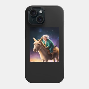 Little Old Lady Riding a Donkey Phone Case