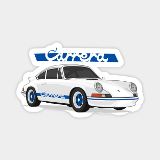 supercar 911 carrera rs turbo 1972 white blue Magnet