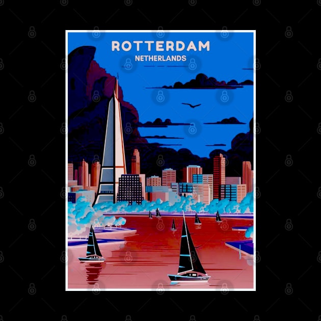 Rotterdam Netherlands Travel and Tourism Advertising Print by posterbobs