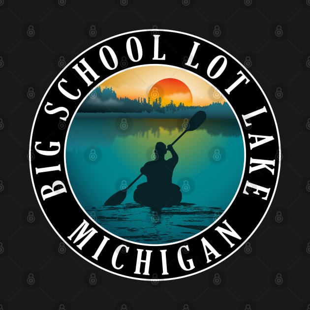 Big School Lot Lake Kayaking Michigan Sunset by BirdsEyeWorks