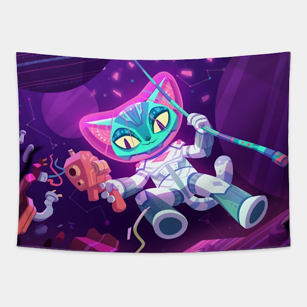 Space cat Tapestry by Arkel88