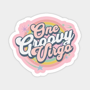 One Groovy Virgo Cute retro Design in Pastel Colors Magnet