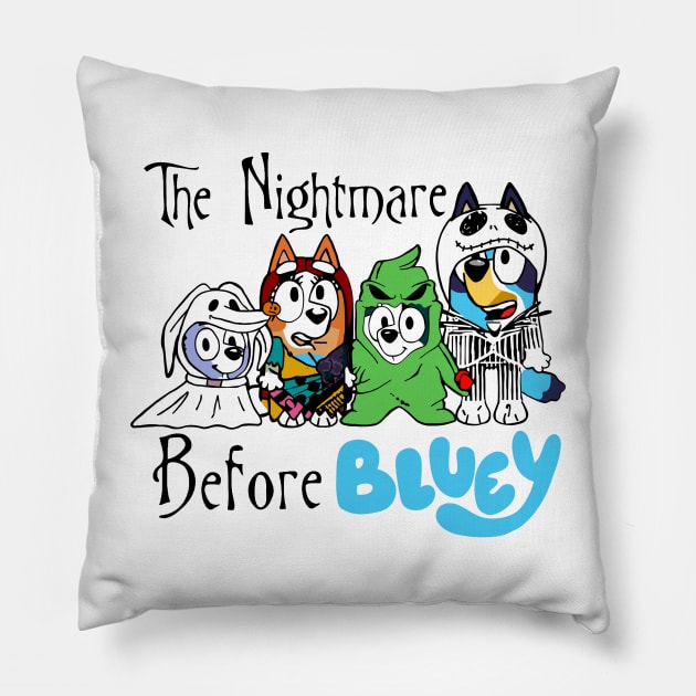 The Nightmare Before Bluey Pillow by sobermacho