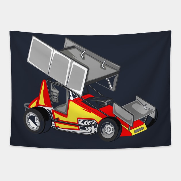 Sprint Car Racing Tapestry by Shirtbubble