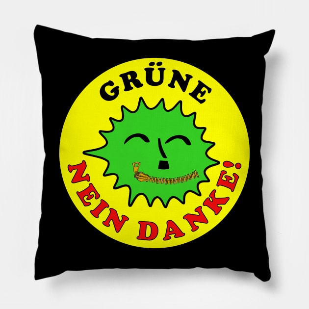 Grüne Nein Danke /Zensur Pillow by GermaniCus