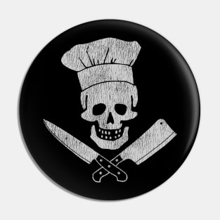 Anthony Boudain Skull Chef Vintage Pin