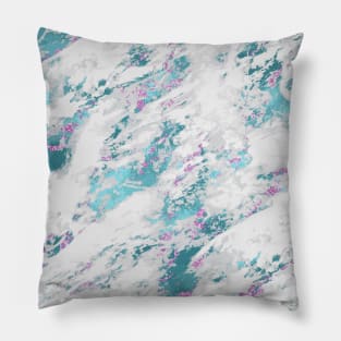 Marble Pattern Aesthetic Purple Blue Teal Pillow