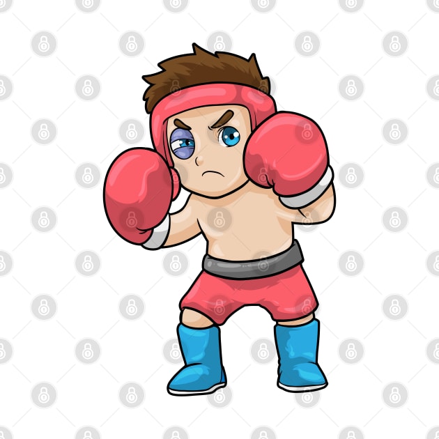 Boxer with Head Protection & Boxing gloves by Markus Schnabel