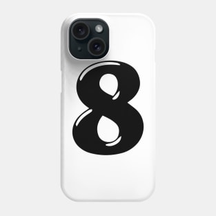 Number 8 in 3d font text style Phone Case