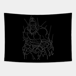 MORTAL FIGHTER MONSTER LINE ART Tapestry