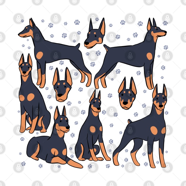 Doberman illustration art for Doberman lovers by Yarafantasyart