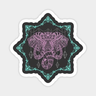 Elephant Mandala - Boho Animal Art Magnet