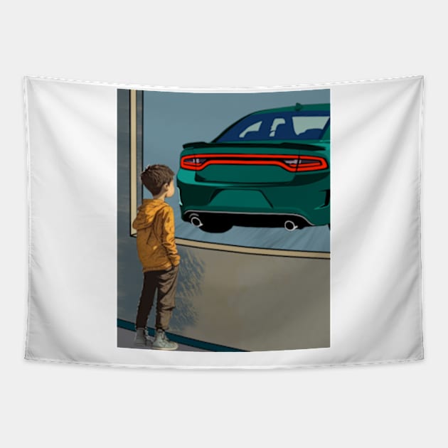 Dodge Charger Kids Dream Tapestry by Rebellion Store