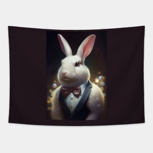 Cute Rabbit In A Suit - Adorable Animal Print Art for Bunny Lovers Tapestry