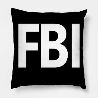 FBI Shirt Back Print White Pillow