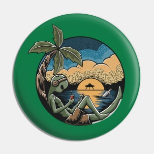 alien summertime relaxing beach Pin