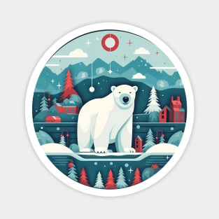 Polar Bear in Ornament, Love Bears Magnet