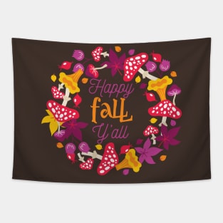 Happy Fall Y'all Thanksgiving Autumn Season Tapestry